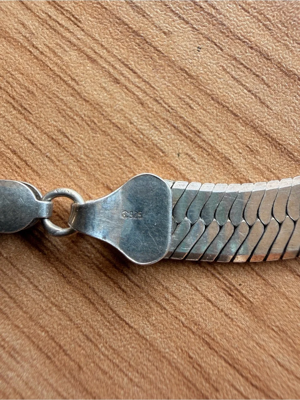 Vintage Sterling Silver Herringbone Bracelet - 7 inches